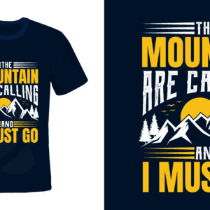 Vintage Sunset Mountain Adventure T-shirt Design